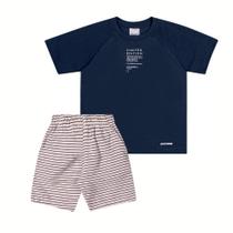 Conjunto Menino Angerô Camiseta Algodão e Bermuda Tecido Eco