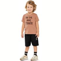 Conjunto Menino Angerô Camiseta Algodão Escrito "On The Righ Conjunto Menino Angerô Camiseta Algodão Escrito "On The Righ