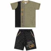 Conjunto Menino Angerô Camiseta em Algodão e Bermuda em Moletinho - ANGERO