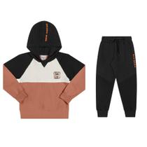 Conjunto Menino Angerô Casaco Moletinho e Calça Moletinho Bled Preto Tamanho:4 Conjunto Menino Angerô Casaco Moletinho e Calça Moletinho Bled Preto Tamanho:4