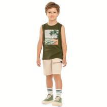 Conjunto Menino Angerô Regata Algodão e Bermuda Meia Malha V