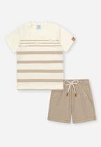 Conjunto Menino Areia Estampado Divertto Conjunto Menino Areia Estampado Divertto