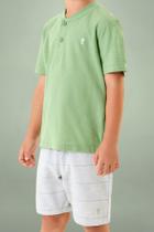 Conjunto Menino Bata Flame e Bermuda Listrada Onda Marinha Conjunto Menino Bata Flame e Bermuda Listrada Onda Marinha