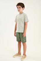 Conjunto Menino Bata Listrada e Bermuda Sarja Onda Marinha Conjunto Menino Bata Listrada e Bermuda Sarja Onda Marinha