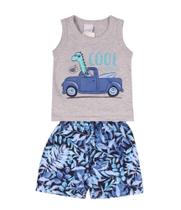 Conjunto Menino Bebê Verão Calor Dinossauro Regata e Bermuda - MalweeKids Conjunto Menino Bebê Verão Calor Dinossauro Regata e Bermuda - MalweeKids