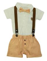 Conjunto Menino Bermuda/Body C/Suspensório Grow Up