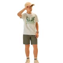 Conjunto Menino BGR Camiseta Algodão Mescla White Bermuda em