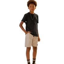 Conjunto Menino BGR Camiseta Algodão Preta Bermuda Sarja Conjunto Menino BGR Camiseta Algodão Preta Bermuda Sarja