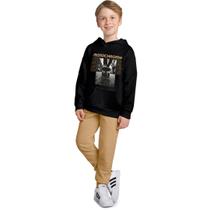 Conjunto Menino Blusa c/ Capuz e Bolsos Canguru e Calça Moletom Preto/Marrom Conjunto Menino Blusa c/ Capuz e Bolsos Canguru e Calça Moletom Preto/Marrom
