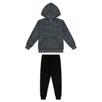 Conjunto Menino blusa e calça em Moletom Felpado cinza - Alakazoo