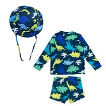 Conjunto Menino Blusa Sunga Forrada + Chapéu Proteção Solar