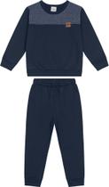 Conjunto menino blusão bicolor em moletom flanelado - carinhoso azul 12 Conjunto menino blusão bicolor em moletom flanelado - carinhoso azul 12