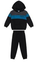 Conjunto menino blusão com capuz em moletom flanelado - carinhoso preto 8 Conjunto menino blusão com capuz em moletom flanelado - carinhoso preto 8