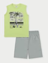 Conjunto Menino California Verde Flour Abrange