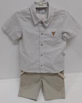 Conjunto Menino Camisa + Bermuda + Suspensório Paraiso 17085