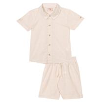 Conjunto Menino Camisa e Bermuda Off White Nini &amp Bambini