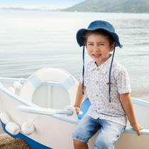 Conjunto Menino Camisa Estampada Bermuda Jeans Paraiso 14064