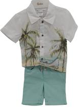 Conjunto Menino Camisa Estampada + Bermuda Paraiso Rf 14063