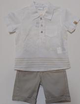 Conjunto Menino Camisa Estampada Bermuda Sarja Paraiso 15566