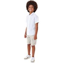 Conjunto Menino Camisa Linho Bermuda Listra Social 3135