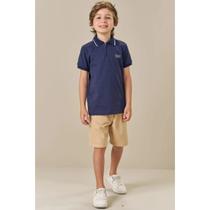 Conjunto Menino Camisa Polo em Piquet e Bermuda em cotton com elastano Luc.boo