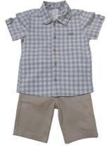 Conjunto Menino Camisa Xadrez + Bermuda Verão Paraiso 15560