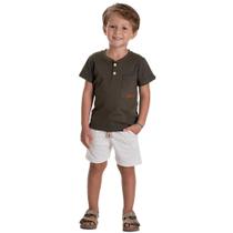 Conjunto menino camiseta bermuda verde colina serelepe Conjunto menino camiseta bermuda verde colina serelepe