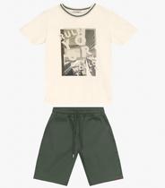 Conjunto Menino Camiseta com Bermuda Trick Nick Off White