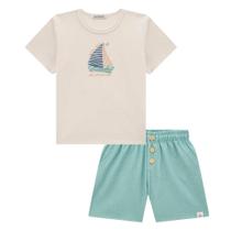 Conjunto Menino Camiseta e Bermuda em Cotton Jeans c/Elastano LucBoo
