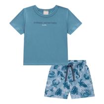 Conjunto Menino Camiseta e Bermuda em Nylon Ergonomic c/Elastano LucBoo Conjunto Menino Camiseta e Bermuda em Nylon Ergonomic c/Elastano LucBoo