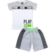 Conjunto Menino Camiseta e Bermuda Silk Game Infantil Verão