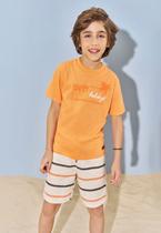 Conjunto Menino Camiseta Laranja Estampado Divertto