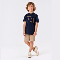 Conjunto Menino Camiseta Letras Com Bermuda Trick Nick