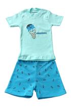Conjunto Menino Camiseta Verde c/ Short Azul Sorvete Conjunto Menino Camiseta Verde c/ Short Azul Sorvete