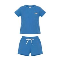Conjunto Menino Canelado Light Blusa E Bermuda Infantil