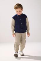 Conjunto Menino Casaco em Moletom e Calça Flanelada Valent Conjunto Menino Casaco em Moletom e Calça Flanelada Valent