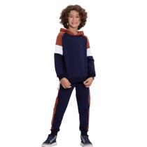 Conjunto Menino Casaco Moletom Felpado e Calça Moletom New Wave Marinho - Alakazoo