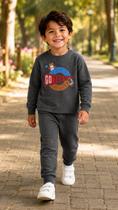 Conjunto menino Go team rei rex blusão e calça cinza