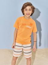 Conjunto Menino Holidays Laranja Divertto Conjunto Menino Holidays Laranja Divertto