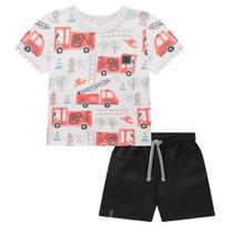 Conjunto Menino Infantil Camiseta Malha Comfy e Bermuda Nylon Tecnospan com Elastano- LucBoo Conjunto Menino Infantil Camiseta Malha Comfy e Bermuda Nylon Tecnospan com Elastano- LucBoo