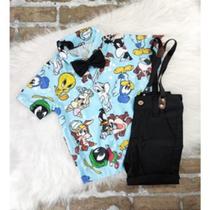 Conjunto Menino Infantil Linha Premium Looney Tunes Baby +Bermuda