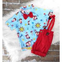 Conjunto Menino Infantil Linha Premium Maria Clara & JP+ Bermuda Vermelha Conjunto Menino Infantil Linha Premium Maria Clara & JP+ Bermuda Vermelha