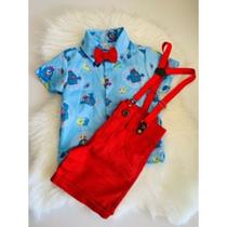 Conjunto Menino Infantil Luxo Temático Galinha Pintadinha + Bermuda