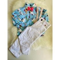 Conjunto Menino Infantil Luxo Temático Mundo Bita +Calça