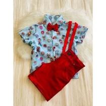 Conjunto Menino Infantil Luxo Temático Patrulha Canina RF02 +Bermuda Vermelho Conjunto Menino Infantil Luxo Temático Patrulha Canina RF02 +Bermuda Vermelho