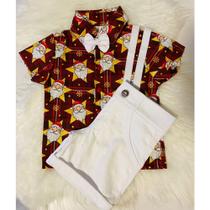 Conjunto Menino Infantil Luxo Vermelho Natal Papai Noel Conjunto Menino Infantil Luxo Vermelho Natal Papai Noel