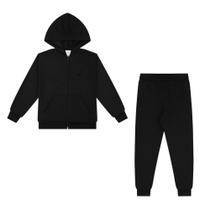 Conjunto Menino Jaqueta e Calça em Moletom Felpado Preto - Alakazoo Conjunto Menino Jaqueta e Calça em Moletom Felpado Preto - Alakazoo