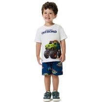 Conjunto Menino Kyly Camiseta Algodão com Estampa Carro Bran