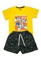 Conjunto Menino Lets Play Amarelo Ser Menor