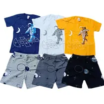 Conjunto Menino M/Manga e Short Algodão Astronalta - Shuma Kids - Ref.:2716